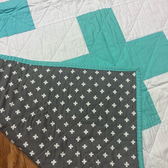 Aqua Plus Baby Handmade Quilt - Picture 3 of 3